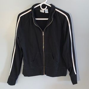 Black & White Striped Zip Up